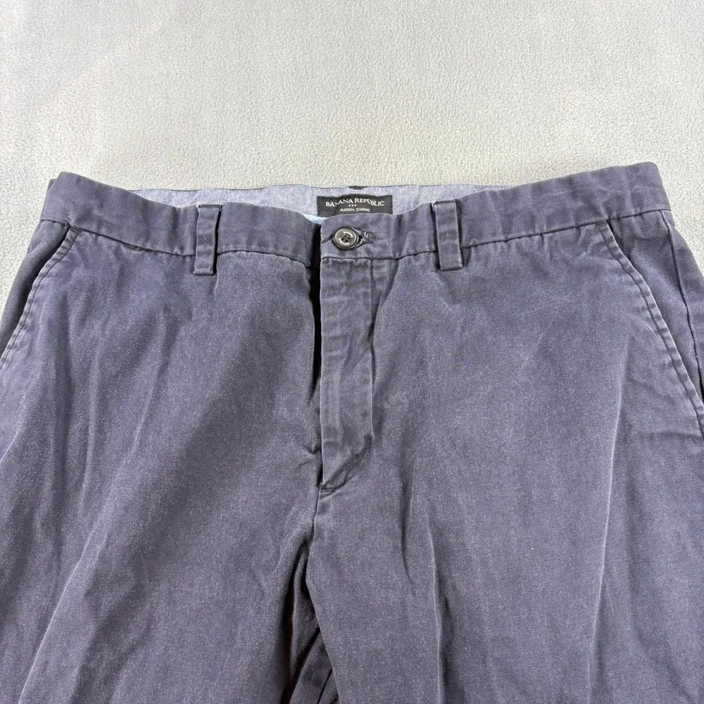 Banana Republic Aiden Chino Mens 36x34 Navy‎ Blue Slim Fit Cotton Pants